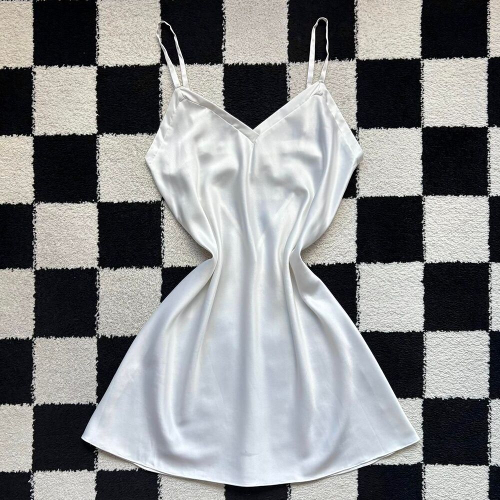 Rya Collection White Keyhole Back Slip Dress M